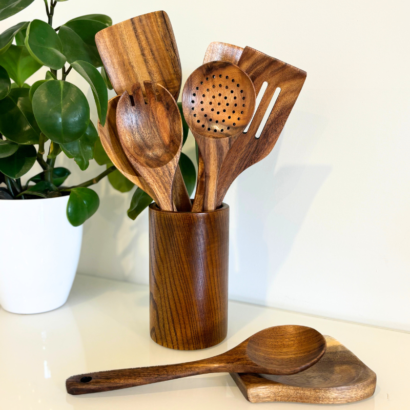 SteelChef Naturals™ Teak Utensil Set
