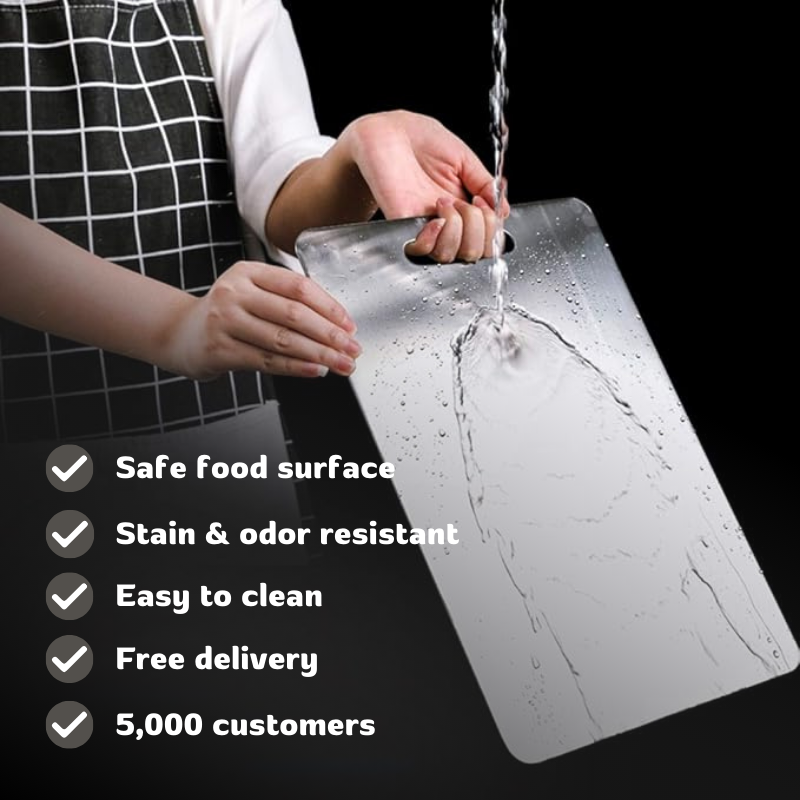 SteelChef™ Premium Stainless Steel Prep Board